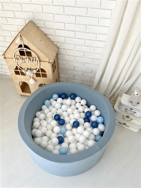 Grote foto ballenbad cotton 90x40cm blauw excl ballen kinderen en baby overige