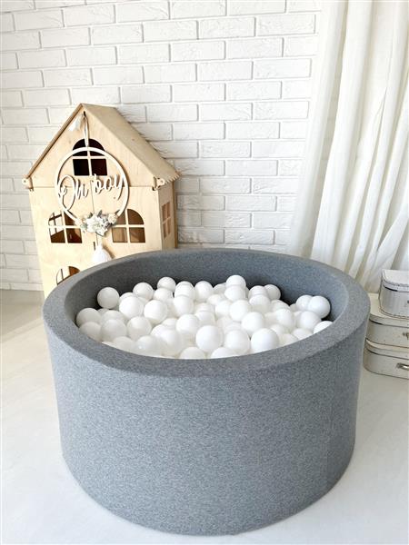 Grote foto ballenbad cotton 90x40cm grey excl ballen kinderen en baby overige