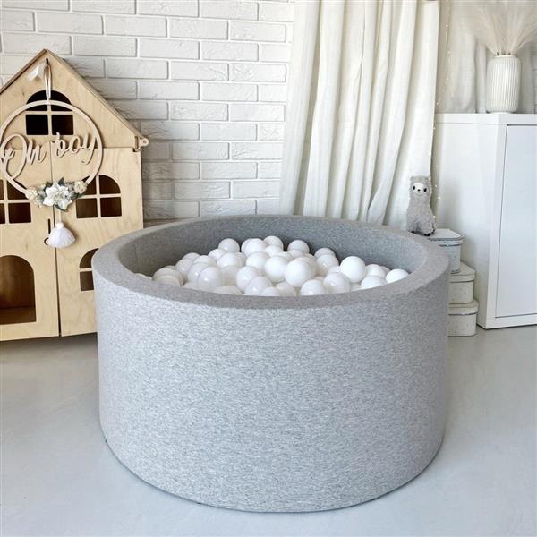 Grote foto ballenbad cotton 90x40cm light grey excl ballen kinderen en baby overige