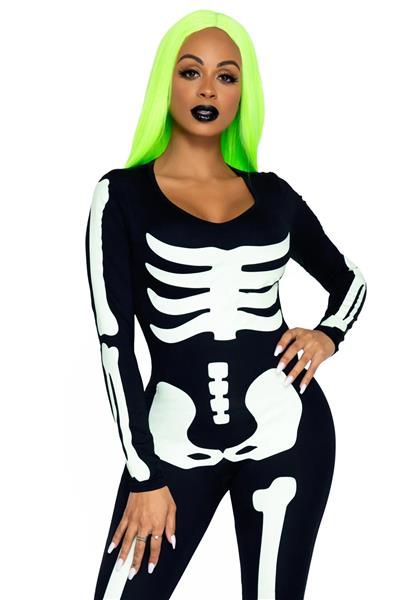 Grote foto halloween catsuit dames glow in the dark leg avenue verzamelen overige verzamelingen
