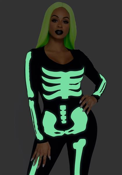 Grote foto halloween catsuit dames glow in the dark leg avenue verzamelen overige verzamelingen