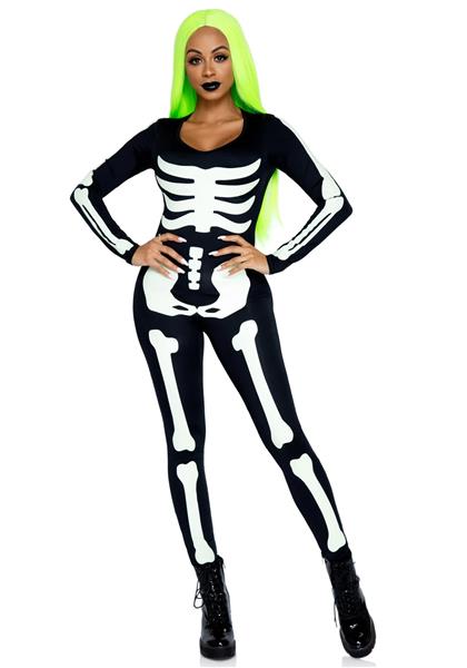 Grote foto halloween catsuit dames glow in the dark leg avenue verzamelen overige verzamelingen