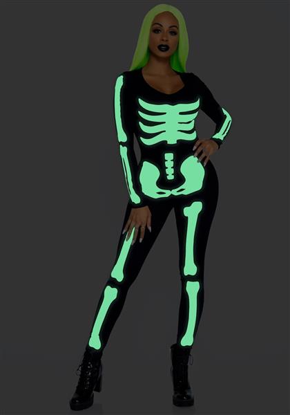 Grote foto halloween catsuit dames glow in the dark leg avenue verzamelen overige verzamelingen