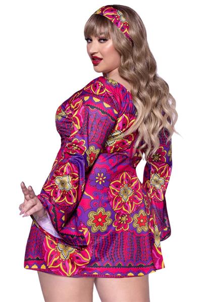 Grote foto hippie 60s jurk paars roze dames leg avenue verzamelen overige verzamelingen