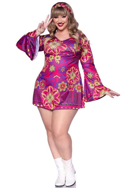 Grote foto hippie 60s jurk paars roze dames leg avenue verzamelen overige verzamelingen