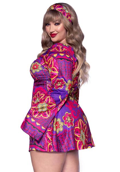 Grote foto hippie 60s jurk paars roze dames leg avenue verzamelen overige verzamelingen
