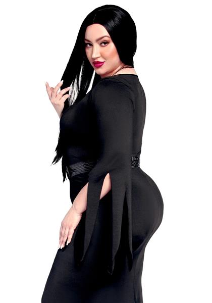 Grote foto morticia jurk zwart dames immortal beauty leg avenue verzamelen overige verzamelingen