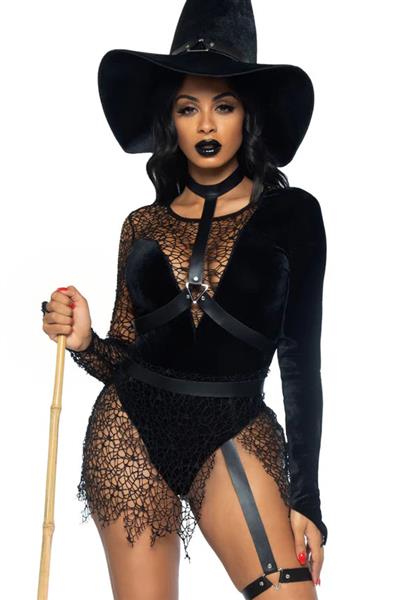 Grote foto halloween kostuum zwart dames bodysuit tovenares leg avenue verzamelen overige verzamelingen