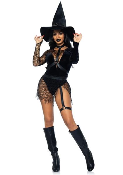 Grote foto halloween kostuum zwart dames bodysuit tovenares leg avenue verzamelen overige verzamelingen
