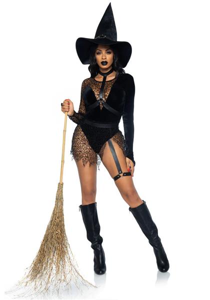 Grote foto halloween kostuum zwart dames bodysuit tovenares leg avenue verzamelen overige verzamelingen