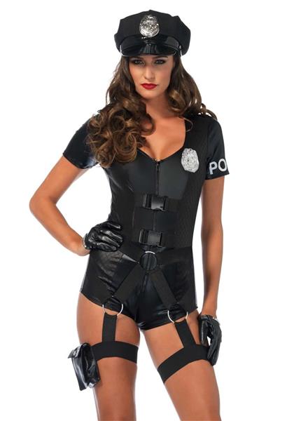 Grote foto politie pak zwart dames bodysuit leg avenue verzamelen overige verzamelingen