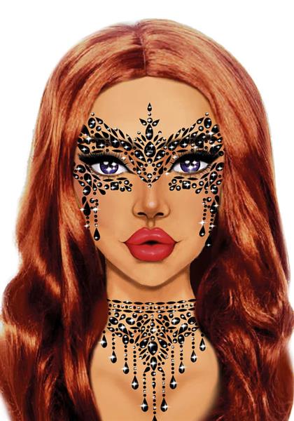 Grote foto zwarte gezicht stickers masquerade strass verzamelen overige verzamelingen