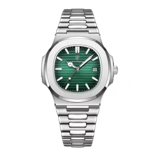 Grote foto luxury square business watch waterproof luminous date stainless steel quartz kleding dames horloges