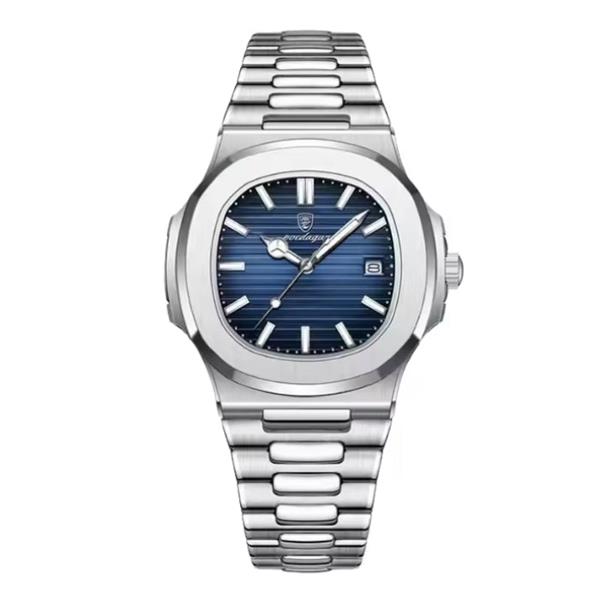 Grote foto luxury square business watch waterproof luminous date stainless steel quartz kleding dames horloges