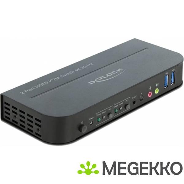 Grote foto delock 11481 hdmi kvm switch 4k 60 hz met usb 3.0 en audio computers en software overige computers en software