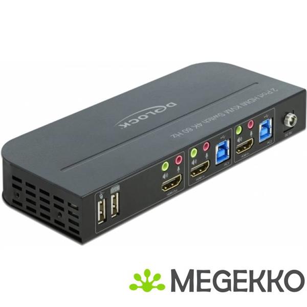 Grote foto delock 11481 hdmi kvm switch 4k 60 hz met usb 3.0 en audio computers en software overige computers en software