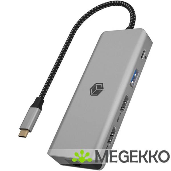 Grote foto icy box ib dk4012 cpd bedraad usb 3.2 gen 1 3.1 gen 1 type c antraciet zwart computers en software overige computers en software