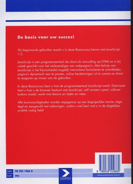 Grote foto basiscursus javascript 1.5 boeken informatica computer