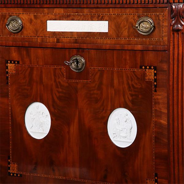 Grote foto secretaire abattant of klepbureau met 4 biscuit panelen prachtig ingelegd ca 1790 no.260650 antiek en kunst overige in antiek gebruiksvoorwerpen