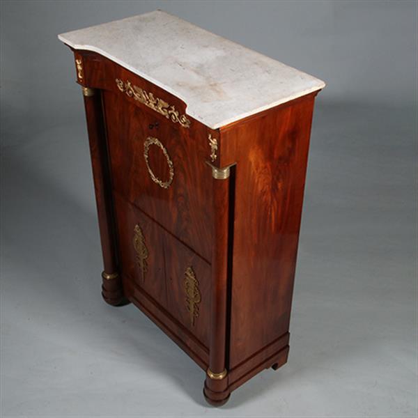 Grote foto empire secretaire abattant of klepbureau in mahonie met brons no.260640 antiek en kunst overige in antiek gebruiksvoorwerpen