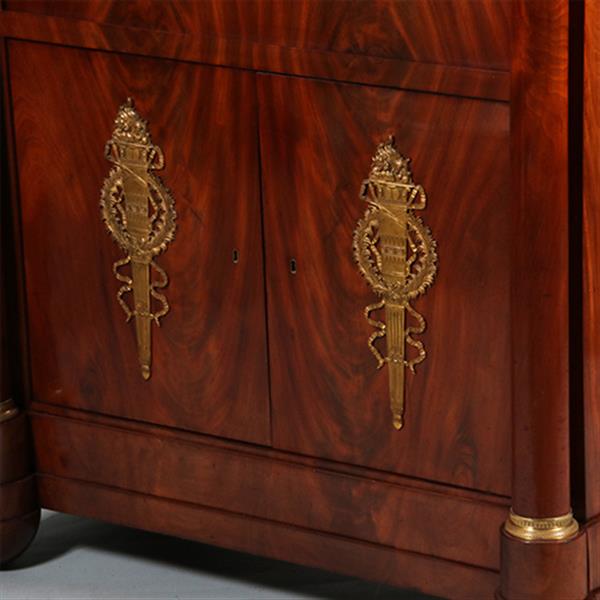 Grote foto empire secretaire abattant of klepbureau in mahonie met brons no.260640 antiek en kunst overige in antiek gebruiksvoorwerpen