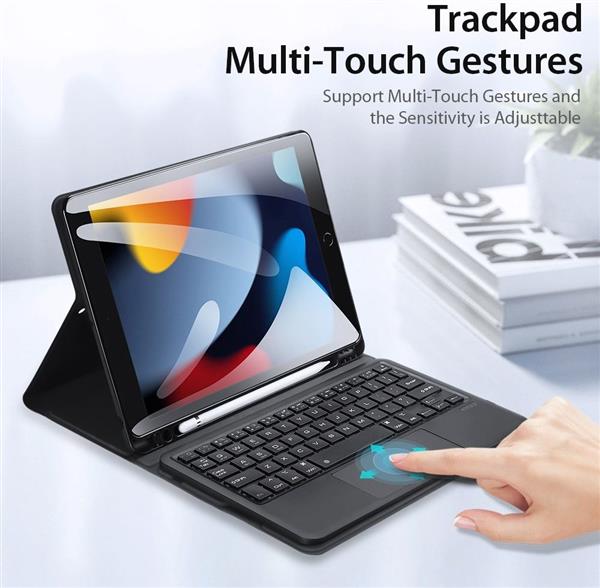 Grote foto apple ipad 9 model 2021 space gray 64gb wifi 4g hoes en keyboard garantie telecommunicatie ipad