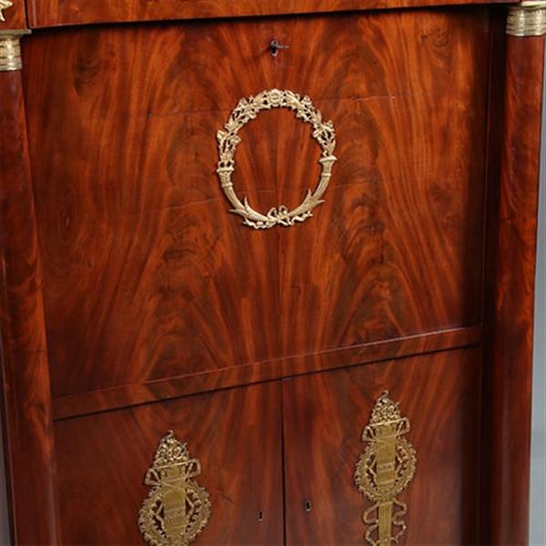 Grote foto empire secretaire abattant of klepbureau in mahonie met brons no.260640 antiek en kunst overige in antiek gebruiksvoorwerpen