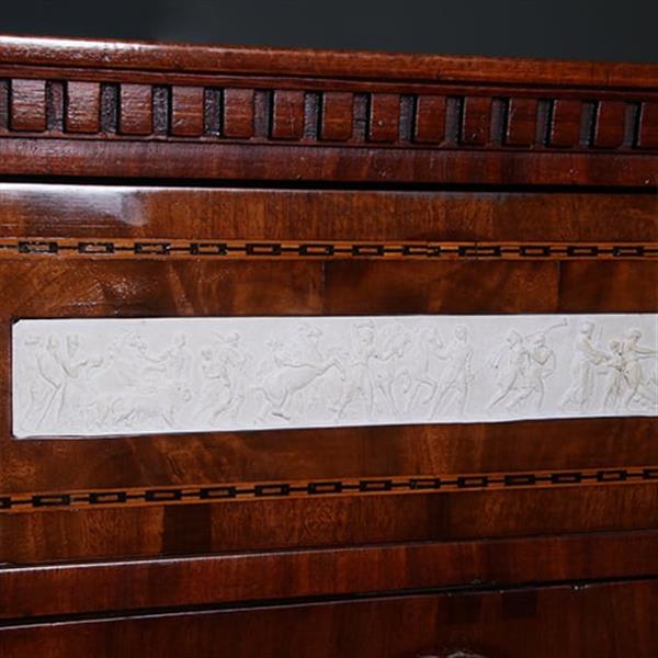 Grote foto secretaire abattant of klepbureau met 4 biscuit panelen prachtig ingelegd ca 1790 no.260650 antiek en kunst overige in antiek gebruiksvoorwerpen