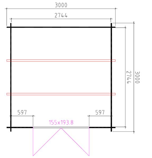 Grote foto tuinhuis blokhut 3030 l 300 x 300 x 230cm h tuin en terras tuinhuisjes en blokhutten