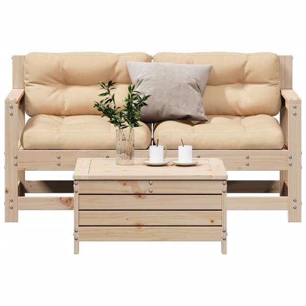 Grote foto vidaxl 3 delige loungeset met kussens massief grenenhout tuin en terras tuinmeubelen