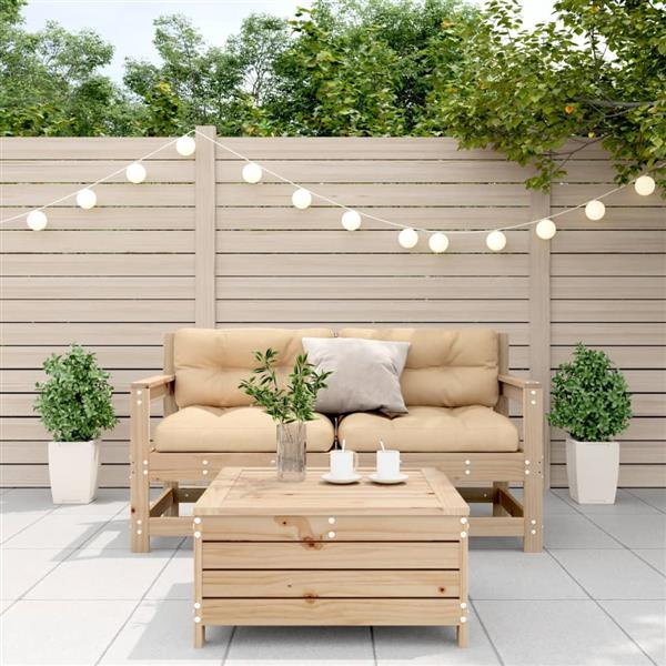Grote foto vidaxl 3 delige loungeset met kussens massief grenenhout tuin en terras tuinmeubelen