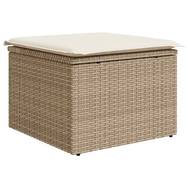 Grote foto vidaxl 6 delige loungeset met kussens poly rattan beige tuin en terras tuinmeubelen