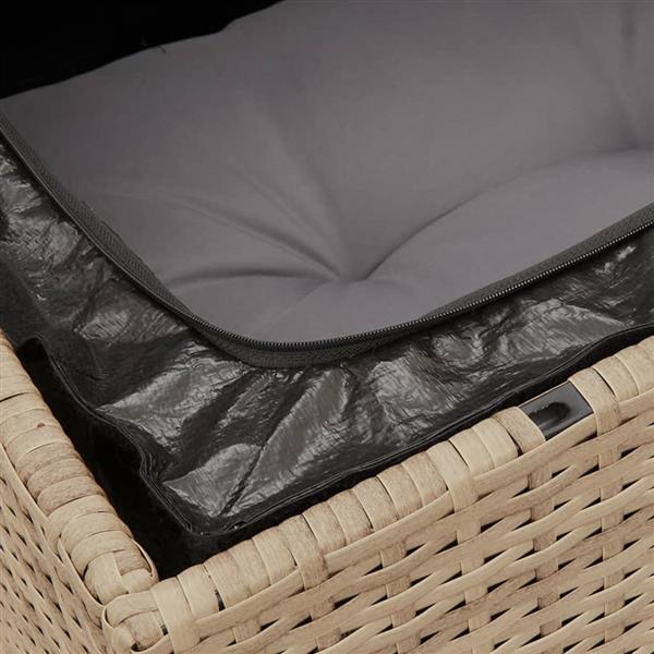 Grote foto vidaxl 7 delige loungeset met kussens poly rattan gemengd beige tuin en terras tuinmeubelen