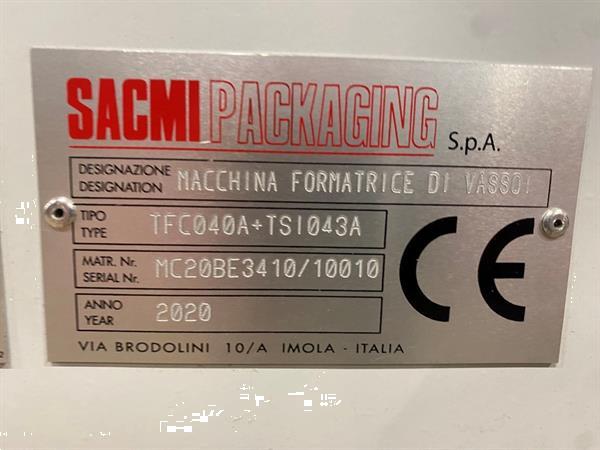 Grote foto sacmi tf40 imola tf43 stapelaar tf40 dozenvouwmachine met ts43 stapeleenheid agrarisch tuinbouw