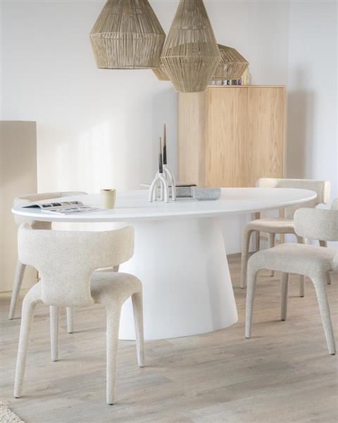 Grote foto eettafel elin ovaal 200 cm magnesium oxide glasvezel huis en inrichting eettafels