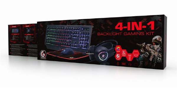 Grote foto goedkope 4 in 1 desktop gaming kit phantom verlicht keyboard muis muismat headset computers en software overige computers en software