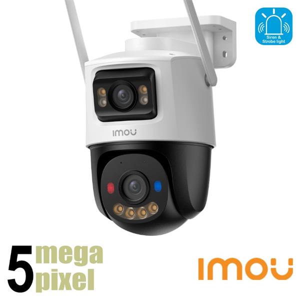 Grote foto imou cruiser dual 2x 5mp wifi camera dual lens actieve afschrikking persoonsdetectie s7xep 1 audio tv en foto videobewakingsapparatuur