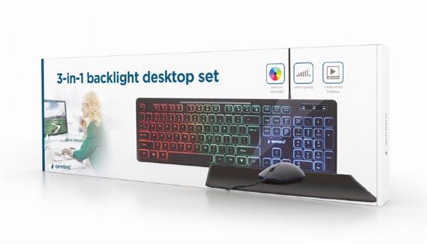 Grote foto goedkope 3 in 1 desktop set verlicht keyboard muis muismat computers en software overige computers en software