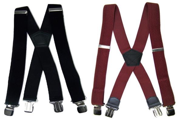 Grote foto duo pack heavy duty bretels zwart bordeaux 4 clips kleding dames riemen