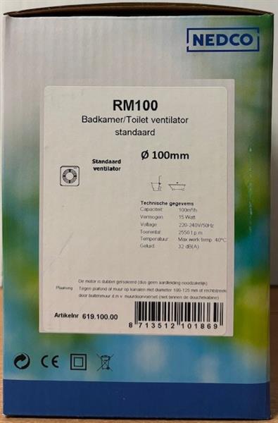 Grote foto nedco rm100 bad toiletventilator doe het zelf en verbouw luchtverdeeltechniek