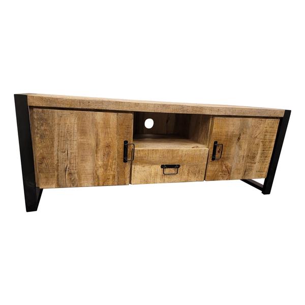Grote foto tv meubel boaz mangohout 2 deuren en 1 lade 150x45x55 cm huis en inrichting eettafels