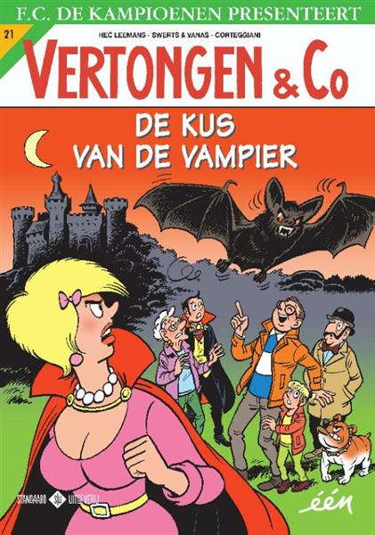 Grote foto de kus van de vampier vertongen en c 21 boeken stripboeken