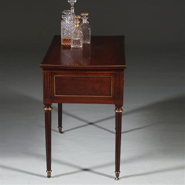 Grote foto hollandse lodewijk xvi wandtafel als schenktafel in mahonie met verguld messing no.260665 antiek en kunst stoelen en banken