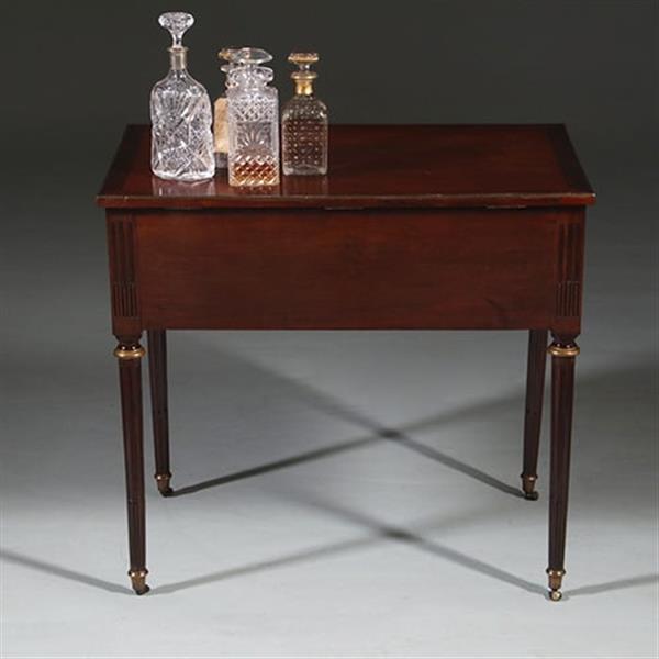 Grote foto hollandse lodewijk xvi wandtafel als schenktafel in mahonie met verguld messing no.260665 antiek en kunst stoelen en banken