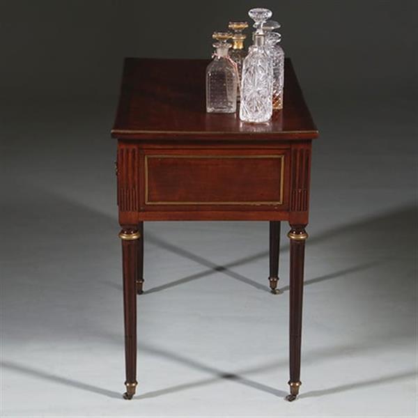 Grote foto hollandse lodewijk xvi wandtafel als schenktafel in mahonie met verguld messing no.260665 antiek en kunst stoelen en banken