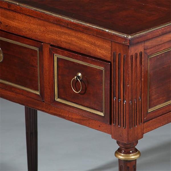 Grote foto hollandse lodewijk xvi wandtafel als schenktafel in mahonie met verguld messing no.260665 antiek en kunst stoelen en banken