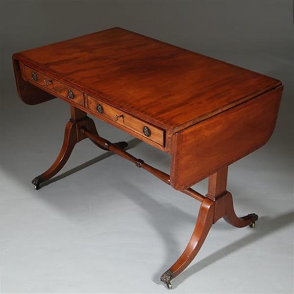 Grote foto regencys stijl wandtafel of kleine schrijftafel ca 1900 no.260660 antiek en kunst stoelen en banken