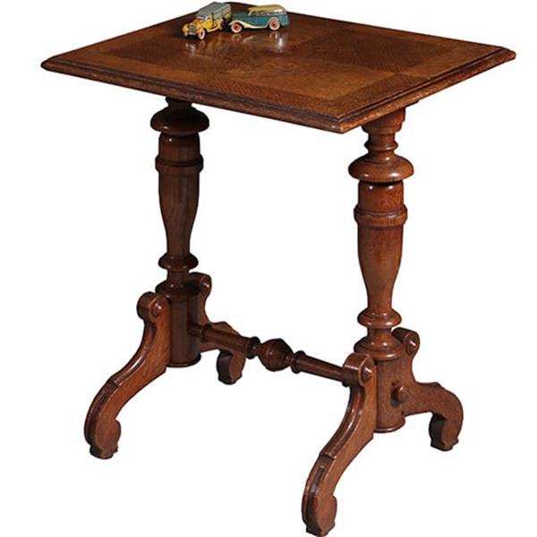 Grote foto eenvoudig eiken bijzettafeltje in mooie oude kleur ca 1885 hollands no262210 antiek en kunst stoelen en banken