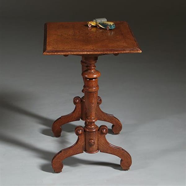 Grote foto eenvoudig eiken bijzettafeltje in mooie oude kleur ca 1885 hollands no262210 antiek en kunst stoelen en banken