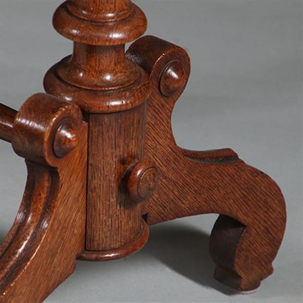Grote foto eenvoudig eiken bijzettafeltje in mooie oude kleur ca 1885 hollands no262210 antiek en kunst stoelen en banken